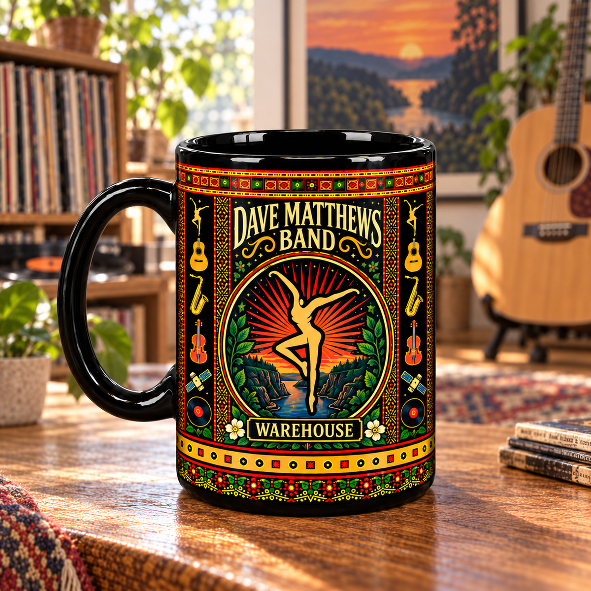 Dave Matthews Band Mug, Ants Marching Ceramic Coffee Mug, DMB Jam Band Folk Art Music Gift