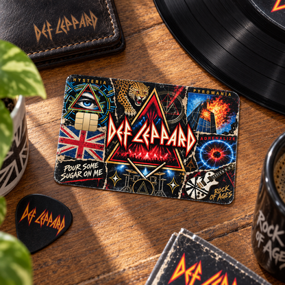 Def Leppard Credit Card Sticker, Hysteria Pyromania Adrenalize Card Skin, Vintage 80s Hard Rock Music Gift