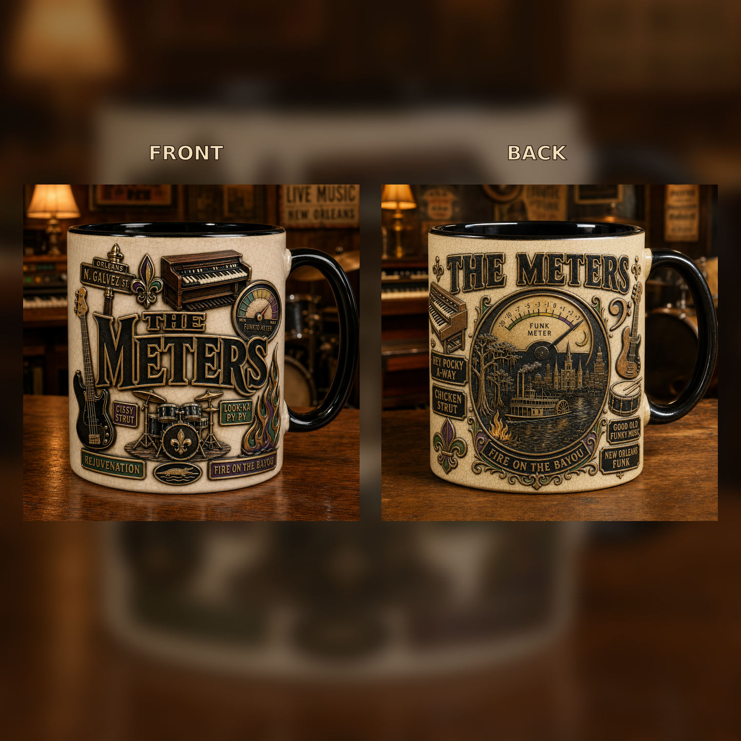 The Meters Ceramic Mug – Cissy Strut New Orleans Funk Vintage Ceramic Coffee Cup