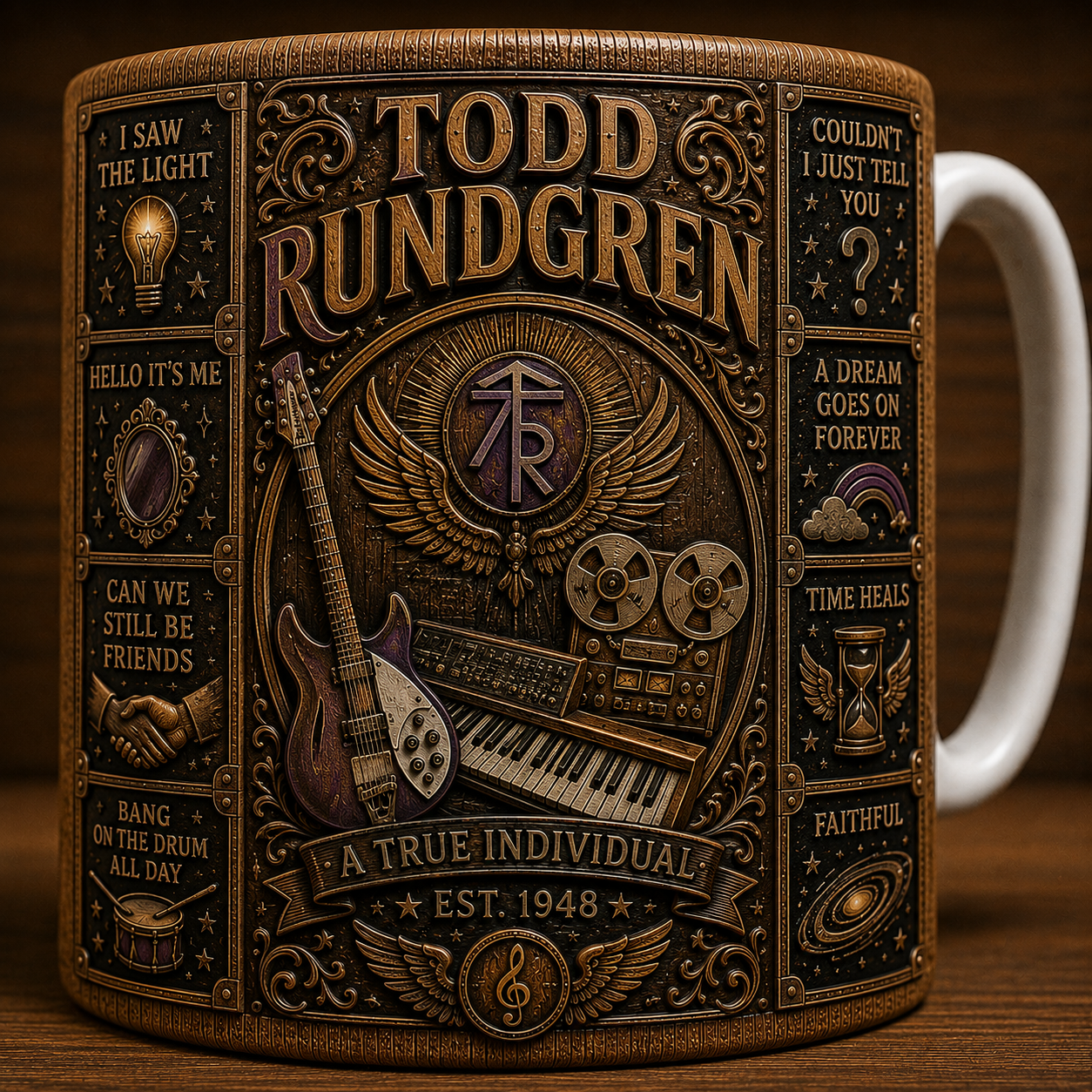 Todd Rundgren Mug, Vintage Rock Coffee Mug, Hello It's Me Ceramic Cup, I Saw The Light Gift, Classic Progressive Rock Fan Mug