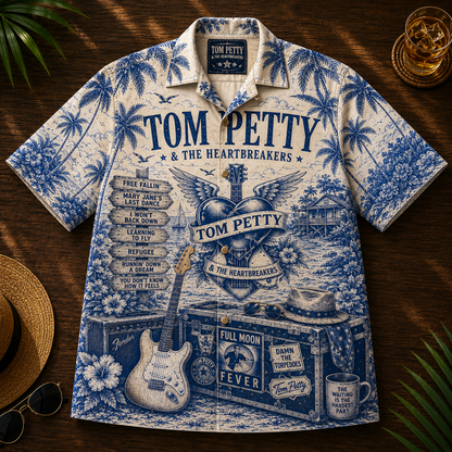 Tom Petty And The Heartbreakers Hawaiian Shirt – Unisex Blueprint Button Up