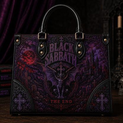 Black Sabbath Handbag Tote Bag & Wallet Set, Gothic Rock Leather Purse Set, Heavy Metal Handbag, Matching Tote & Wallet Gift for Black Sabbath Fans