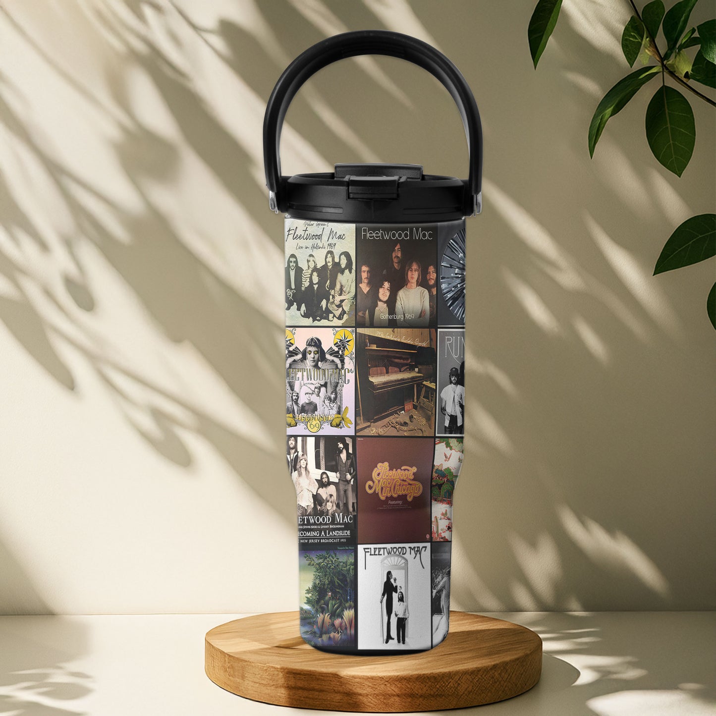 Fleetwood Mac Album Collage Tumbler – Classic Rock Nostalgia Tribute