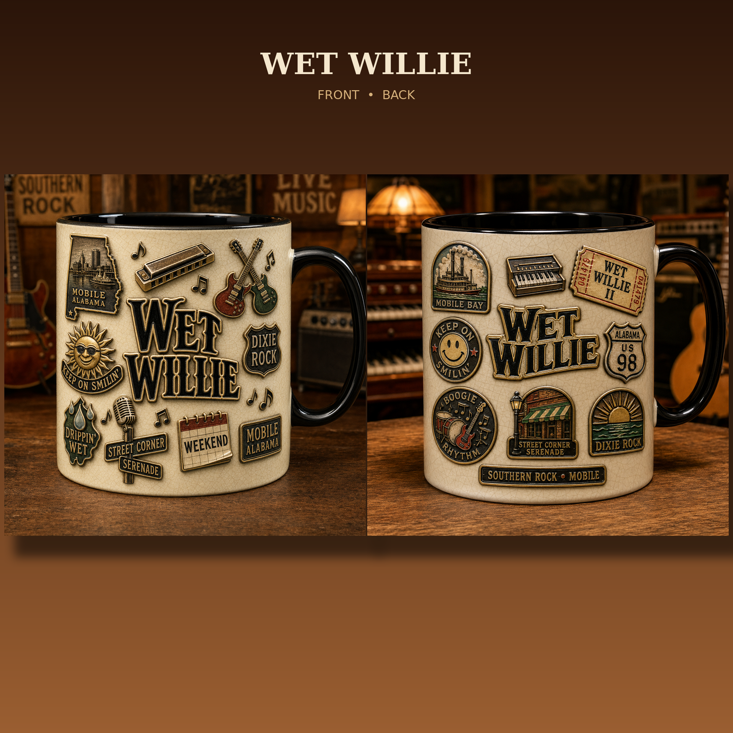 Wet Willie Ceramic Mug – Keep On Smilin Southern Rock Vintage Ceramic Coffee Cup
