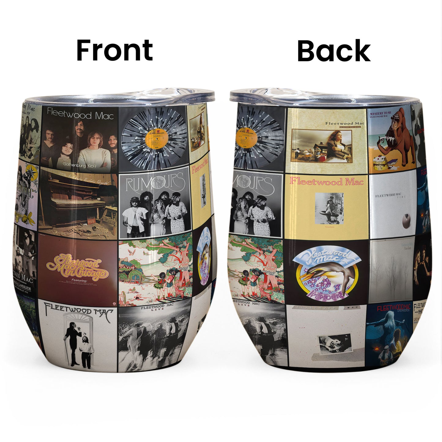 Fleetwood Mac Album Collage Tumbler – Classic Rock Nostalgia Tribute