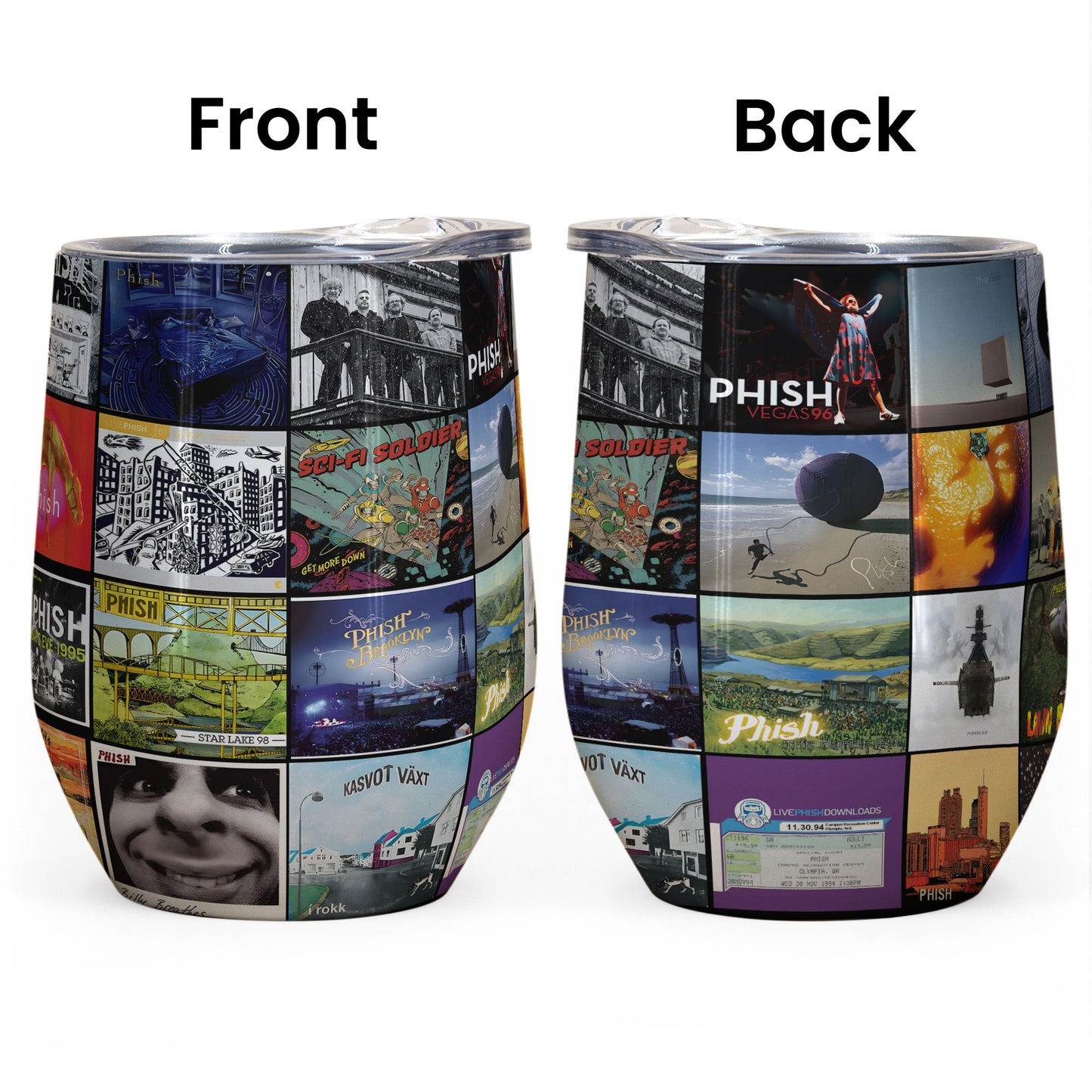 Phish Album Collage Tumbler – Jam Band Nostalgia & Live Music Memories