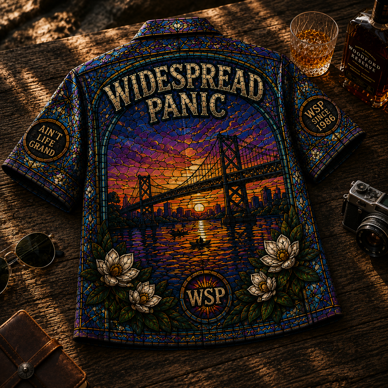 Widespread Panic Hawaiian Shirt -Unisex Retro WSP Since 1986 Tour Bus Button Up